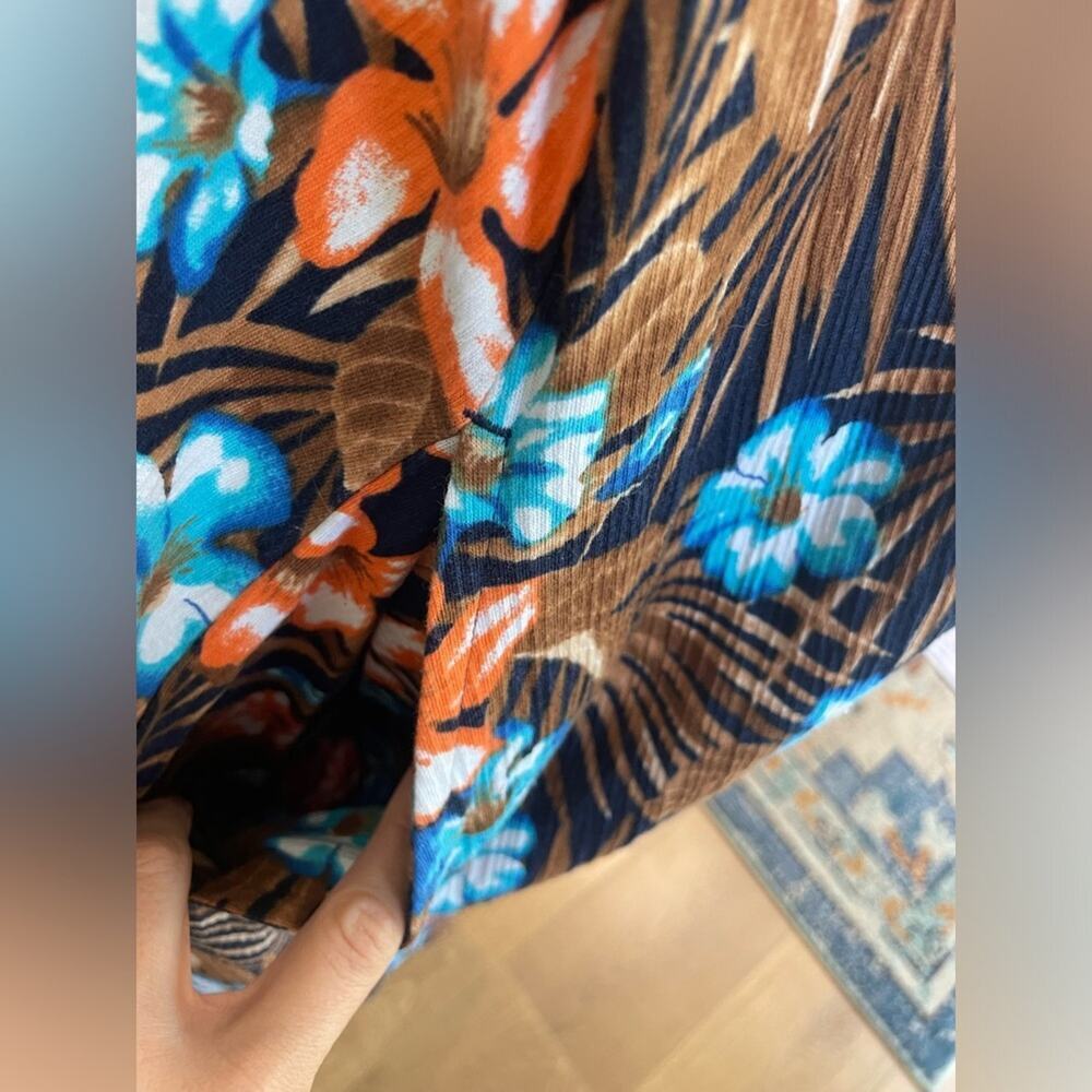 Lands' End Women's Crinkle Knit Short Sleeve High Low Midi Dress- 1x - Picture 10 of 11